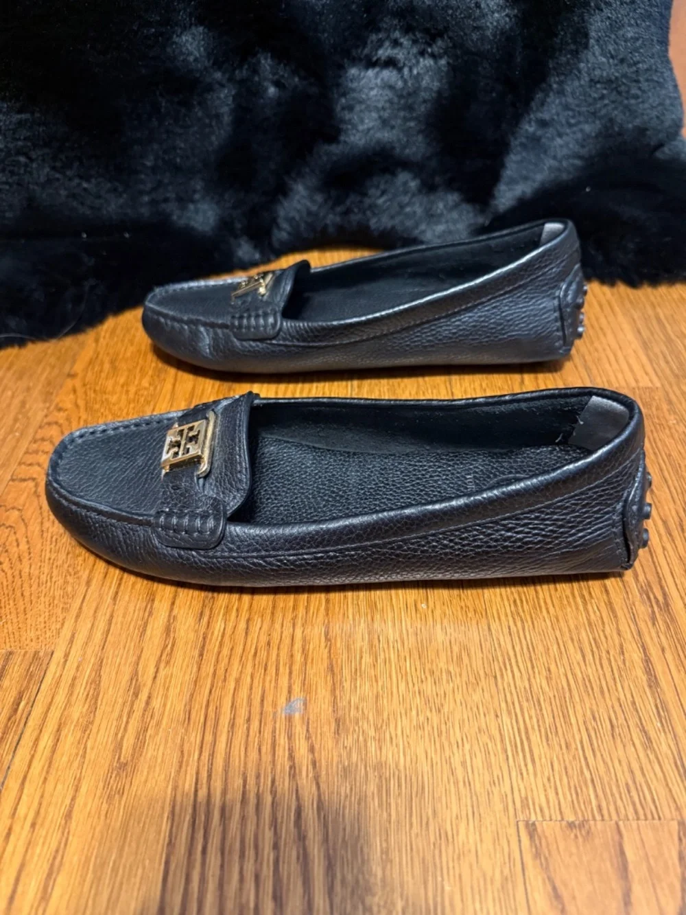 Tory Burch black driving loafers